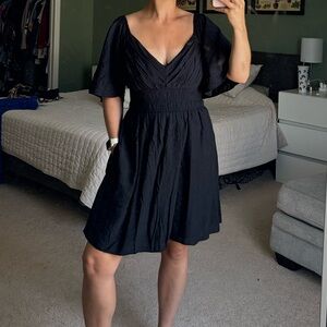 Abercrombie and Fitch Angel sleeve smocked waist dress with pockets